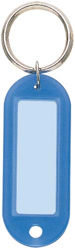 キーホルダー型名札両面大ＰＰ製４２×１７青×５０画像