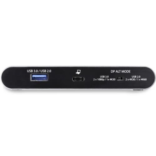 USB　Type-C接続マルチアダプタ　ブラック　1個 黒いマルチアダプタが斜め上から見える状態