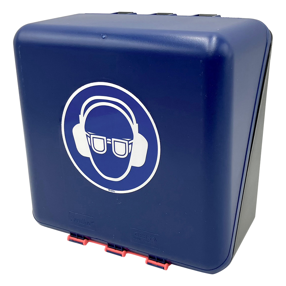 保護メガネ+イヤーマフ用安全保護用具保管ケース　ブルー
