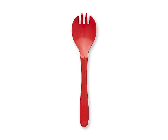 プラスチックフォークスプーン 16cm 単袋 レッド 100本入画像