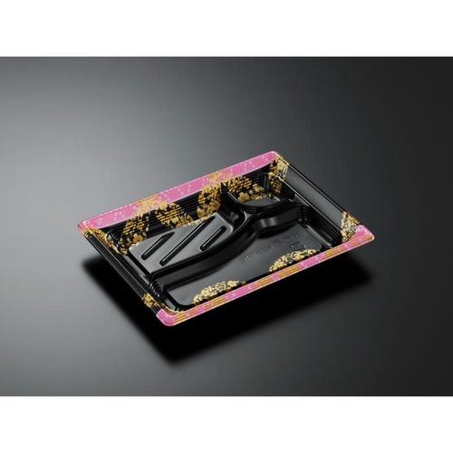 中央化学 弁当容器 CT みちる K23-18N 百花P-BK 本体画像