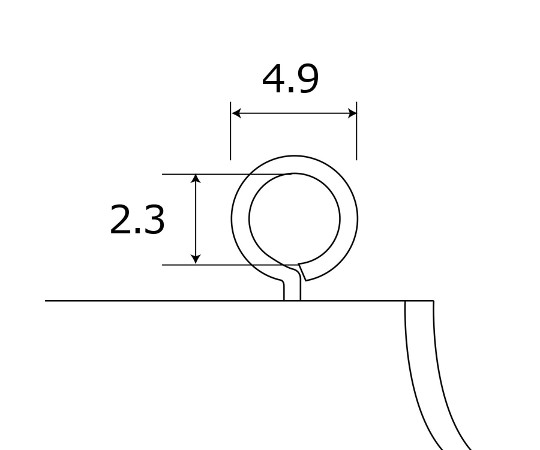 ベビーヒートンC　11mm　ブロンズ　10本入 ブロンズ色のヒートンが整然と並んでいる様子