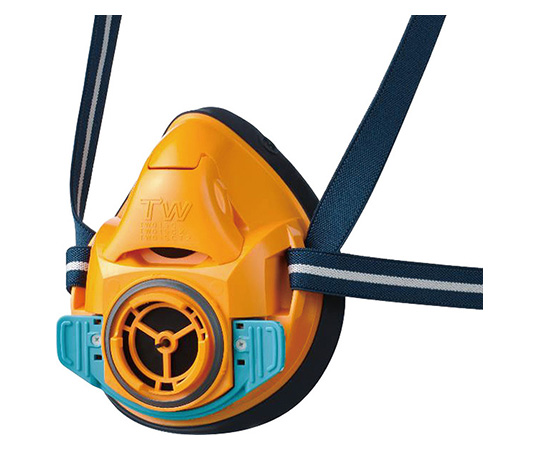 防じん・防毒両検定マスク/半面形/　Sサイズ/蜜柑色（オレンジ）画像