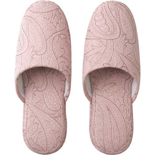 ペイズリー調スリッパ　ピンク画像