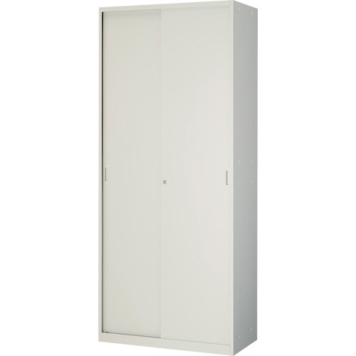 ﾕﾆｯﾄ型壁面書庫 ｽﾁｰﾙ引違い 下置専用 W900×D450×H2100mm ﾎﾜｲﾄ 1台