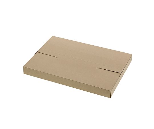 ダンボール　ラクポスBOX　305-30　10枚 平らに重ねられたダンボールパッケージが整然と並ぶ様子