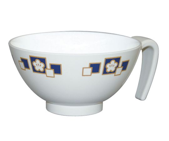 取っ手付き飯碗　梅花青