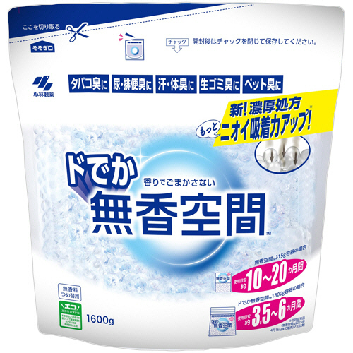 ﾄﾞでか無香空間 無香料 つめ替用 1600g 1個