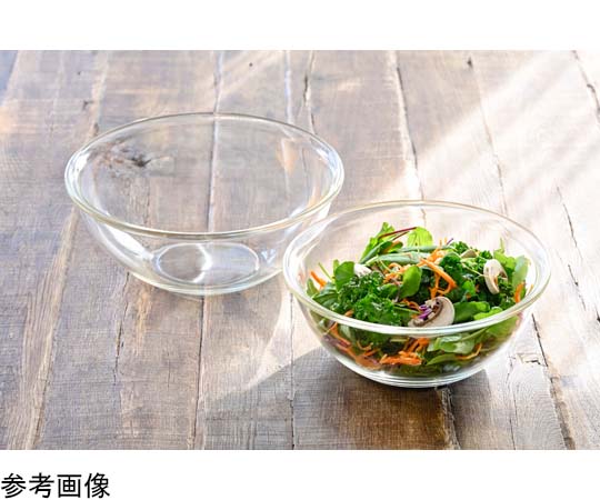 耐熱ガラス製浅型ボウル2000 12個入 透明な耐熱ガラス製の浅型ボウルが並んでいる様子