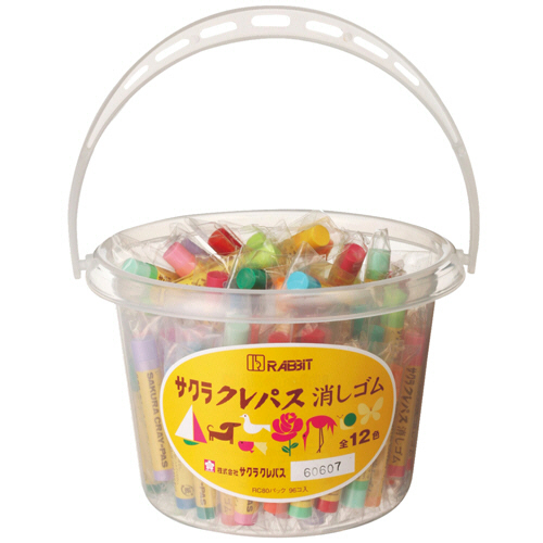 ｸﾚﾊﾟｽ消しｺﾞﾑ RCﾊﾟｯｸ 12色(各色8本) 1ﾊﾟｯｸ