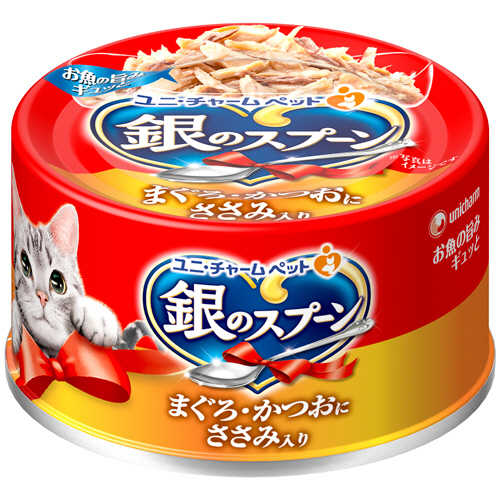 銀のｽﾌﾟｰﾝ缶 まぐろ･かつおにささみ入り 70g 1ｾｯﾄ(6個)画像