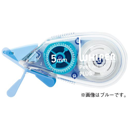 修正テープ　ホワイパープチ　4mm　ピンク クリアなパッケージに収められたコンパクトな修正テープの正面姿、ピンク色のデザインが目を引く。