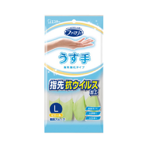 ファミリー　ビニールうす手指先強化　Ｌ　グリーン画像