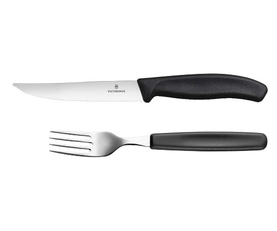 ビクトリノックス　スイスクラシック　グルメナイフ・フォークセット　ブラック　12cm　JP-2.3BK