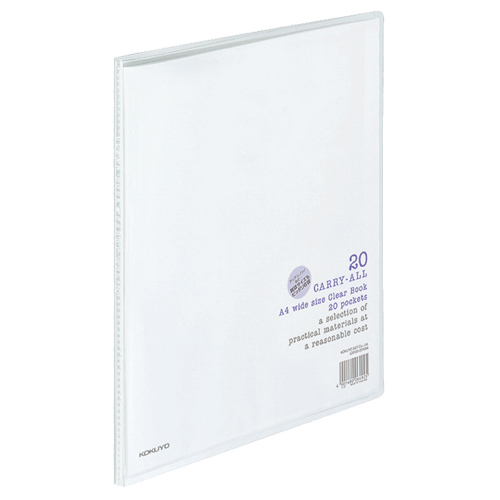 ｸﾘﾔｰﾌﾞｯｸ(ｷｬﾘｰｵｰﾙ) 固定式 A4ﾜｲﾄﾞ 20ﾎﾟｹｯﾄ 背幅11mm 透明 1ｾｯﾄ(10冊)画像