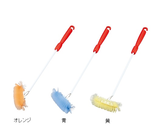 自在尿器ブラシ 白い持ち手が目立つブラシの先端が柔らかい状態で見える