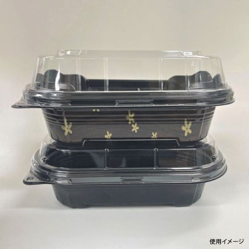 弁当容器 BFNプランチ21 もか本体 シーピー化成 [ケース販売] 透明度の高い容器が横向きで並べられている様子