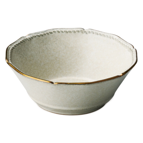 ボウル 15cm ステッチ 陶器 美濃焼 アイボリー画像