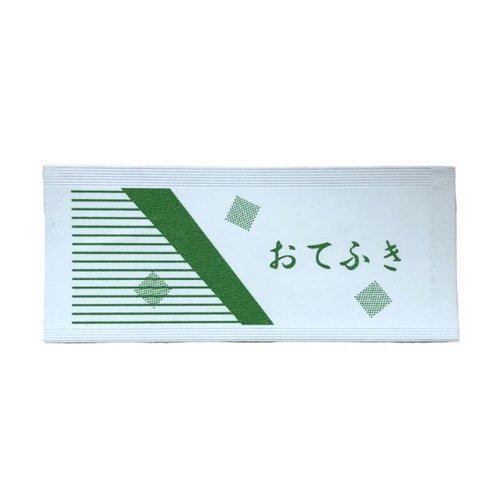 不織布おしぼり おてふき 細型スリム(アルミ)緑 マスキ [バラ販売]画像
