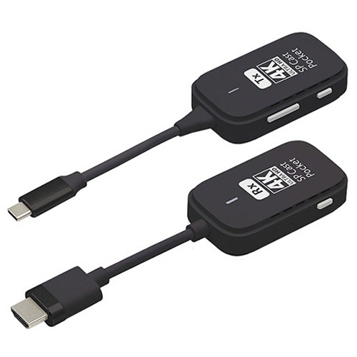 4Kワイヤレスプレゼンテーション SP CastPocket(USB-C to HDMI)親機+子機 ブラック 1セット