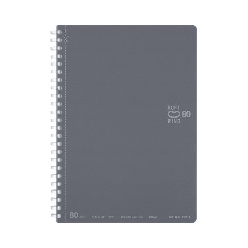 ソフトリングノートドット入り罫線　Ａ５ダークグレー画像