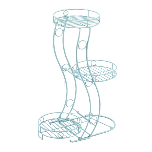 フラワースタンド 心春 S型折りたたみフラワーラック S ブルー画像
