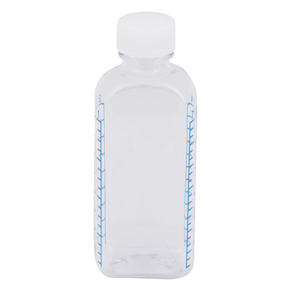 クリアボトル投薬瓶（カラー目盛付き・未滅菌）100mL 140本 未滅菌 1箱（140本入）画像