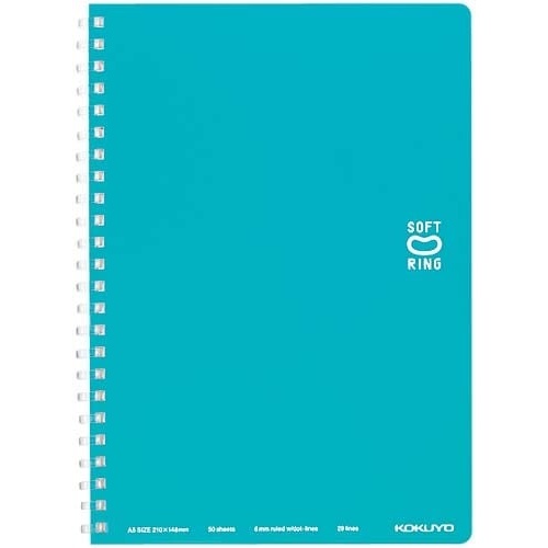 ソフトリングノート　Ａ５ドットＢ罫５０枚　水色×５画像