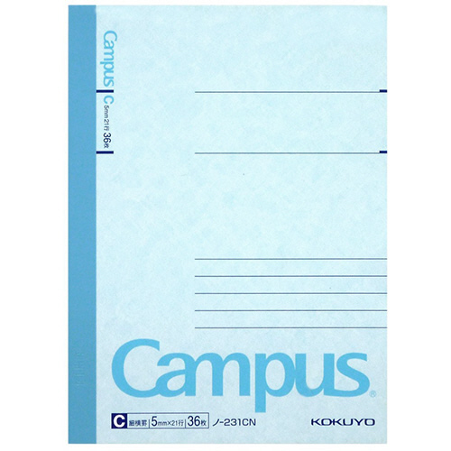 ｷｬﾝﾊﾟｽﾉｰﾄ(細横罫) B7 C罫 36枚 1冊画像