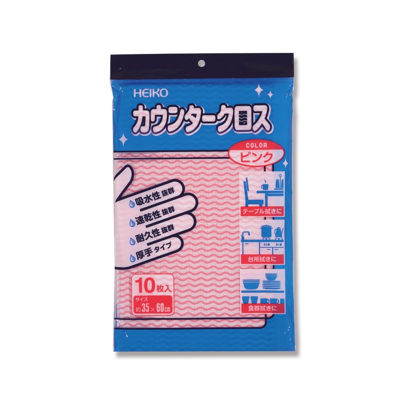 ヘイコー　カウンタークロス　ピンク　厚手　１０枚入画像