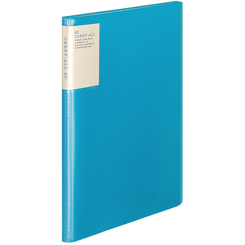 ｸﾘﾔｰﾌﾞｯｸ(ｷｬﾘｰｵｰﾙ) 固定式･背ﾎﾟｹｯﾄ A4ﾀﾃ 20ﾎﾟｹｯﾄ 背幅13mm 青 1ｾｯﾄ(6冊)画像