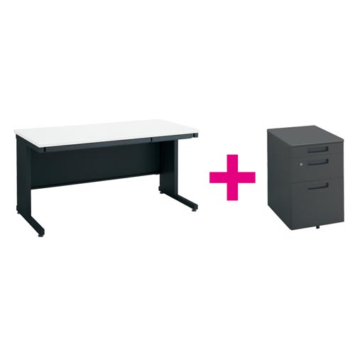 セット品インベント７００平１４００ワゴン３段黒画像