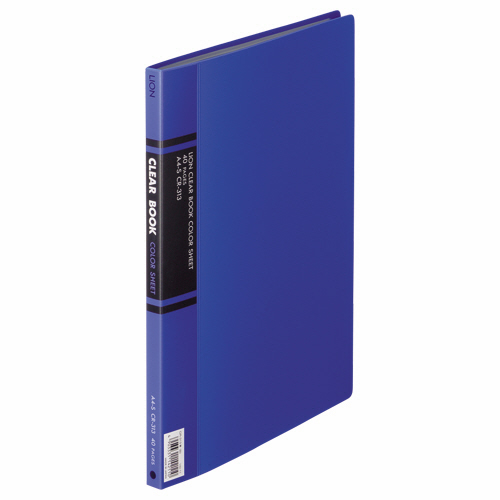 ｸﾘｱｰﾌﾞｯｸ A4ﾀﾃ 20ﾎﾟｹｯﾄ 背幅14mm 青 ｶﾗｰ台紙付 1冊画像