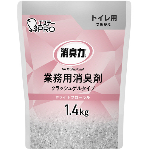 消臭力 業務用消臭剤 ｸﾗｯｼｭｹﾞﾙﾀｲﾌﾟ ﾄｲﾚ用 ﾎﾜｲﾄﾌﾛｰﾗﾙ 詰替用 1.4kg 1個画像
