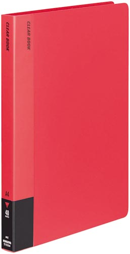 クリヤーブック固定式　Ａ４縦　４０Ｐ　赤　４冊画像