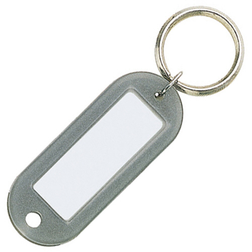 ｷｰﾎﾙﾀﾞｰ型名札 両面表示用･大 ｸﾞﾚｰ 1ｾｯﾄ(50個)画像