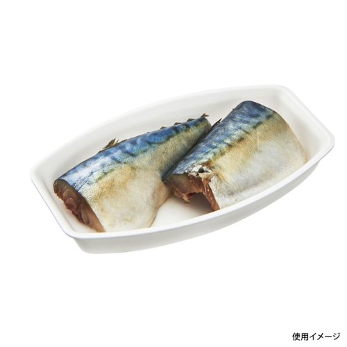 鮮魚トレー 芝舟 101 白 中央化学 白いトレーに魚が整然と並んでいる様子