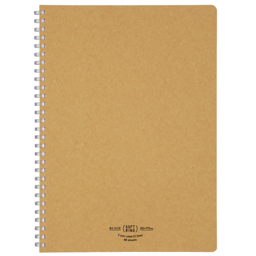 ｿﾌﾄﾘﾝｸﾞﾉｰﾄ(ﾅﾁｭﾗﾙ) ｾﾐB5 A罫 80枚 ﾍﾞｰｼﾞｭ 1ｾｯﾄ(5冊)画像