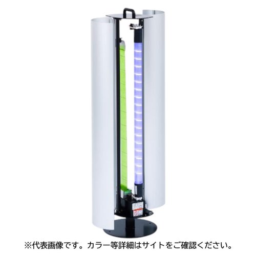 衛生機器 捕虫器 リフレクスLED(Reflex-LED)ダークブラウン 朝日産業 暗色のボディにLEDライトが搭載された捕虫器が正面を向いている状態。