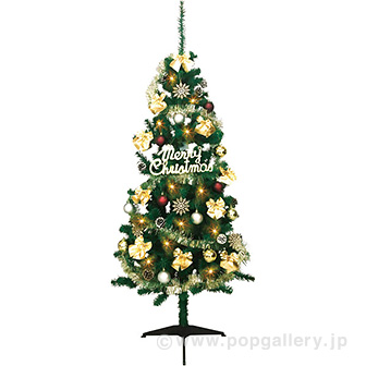 180cmゴールドクリスマスツリーセット画像