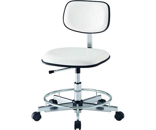 クリーンカラフルスタンダードチェア（クラス100対応）　足掛リング有り　ホワイト