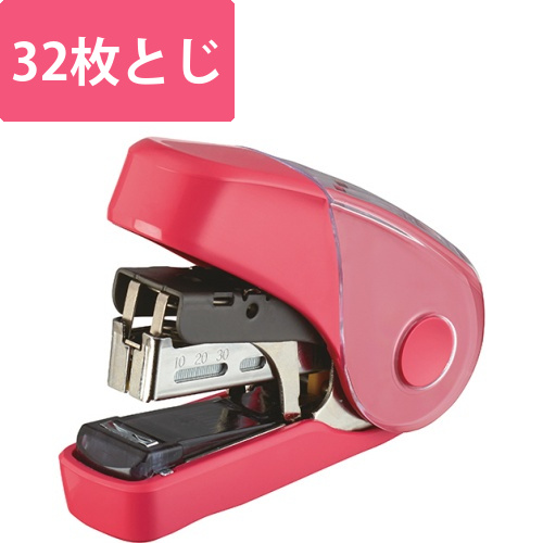 軽とじフラットホッチキス　サクリフラット3　32枚とじ　ピンク　1個画像