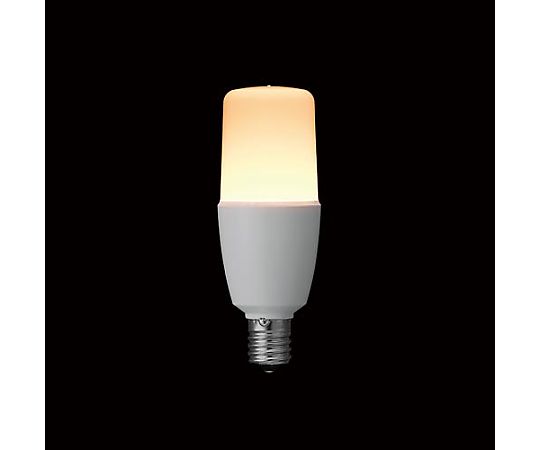 LED電球 T形 E17 40W 電球色 パッケージの斜めからの視点、ラベルに明るい電球色の印刷が見える状態
