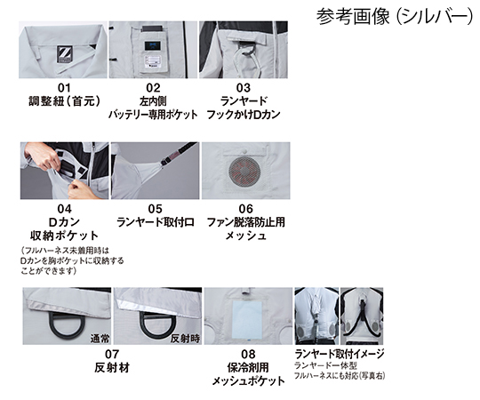 空調服長袖ブルゾン　ロイヤルブルー　L 鮮やかなロイヤルブルーの生地が全体的に見える前面の様子