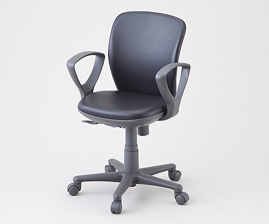 チェア［セミローバック］　肘付き　ブラック