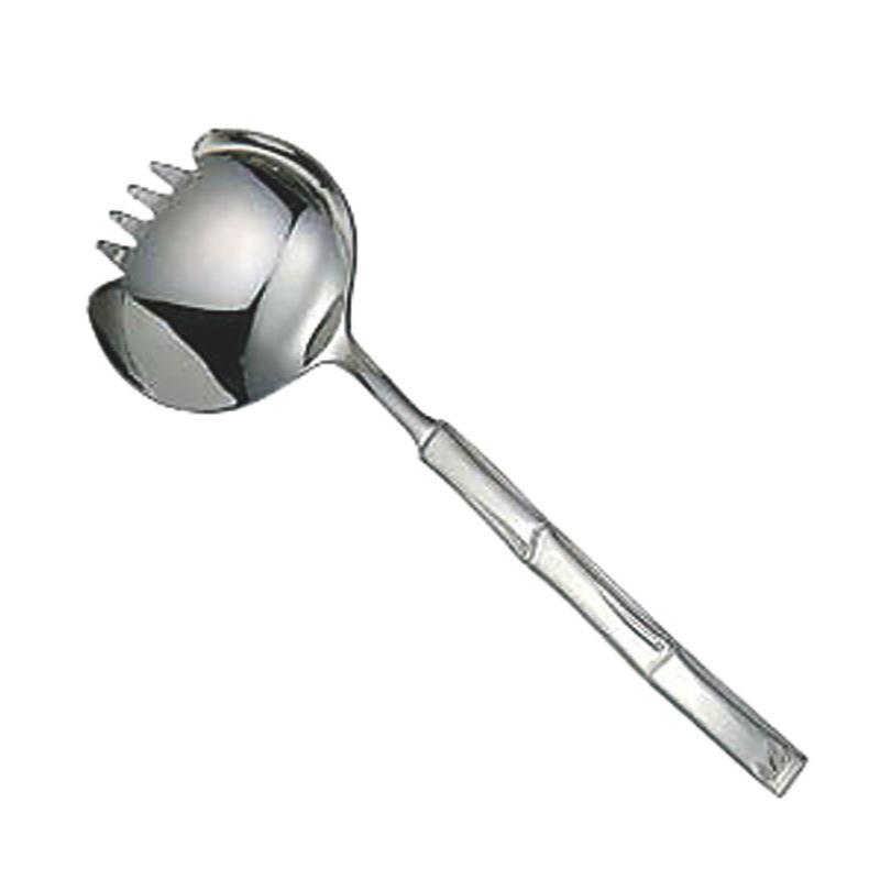 調理道具 18-8食道楽 竹彫 櫛付お玉画像