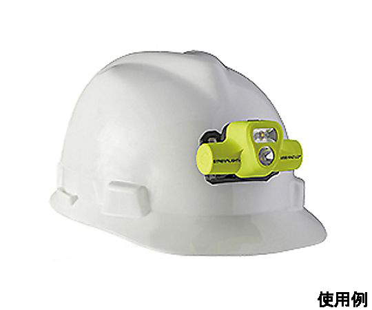 [充電式] ヘッドライト/LED(防爆構造) 側面から見た防爆構造のLEDヘッドライト、クリアなレンズとしっかりしたデザインが特徴の状態
