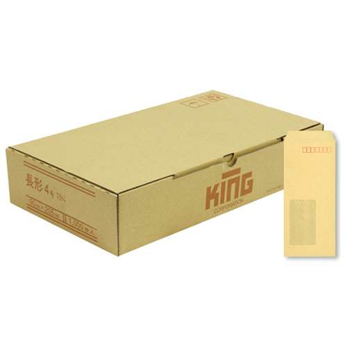 窓明No.2 ｸﾗﾌﾄ 長4 口のり無 70g 〒枠あり ｾﾝﾀｰ貼 1ｹｰｽ(1000枚)画像