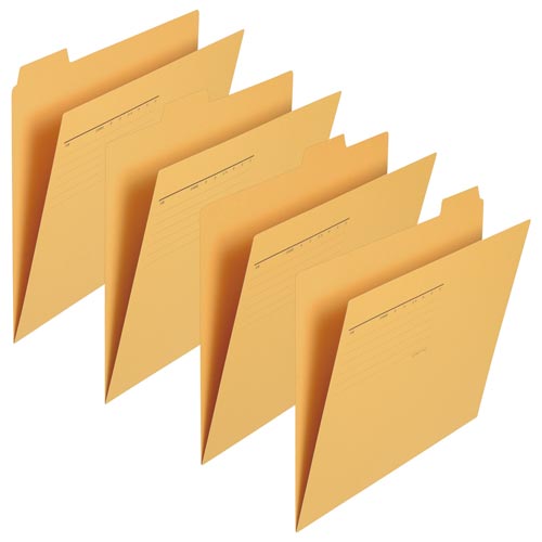 カットフォルダー　４山Ａ４横　イエロー