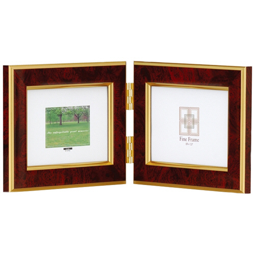 ﾏｰﾌﾞﾙ 樹脂製ﾌｫﾄﾌﾚｰﾑ L判ﾖｺ2面 ﾚｯﾄﾞ 1枚画像